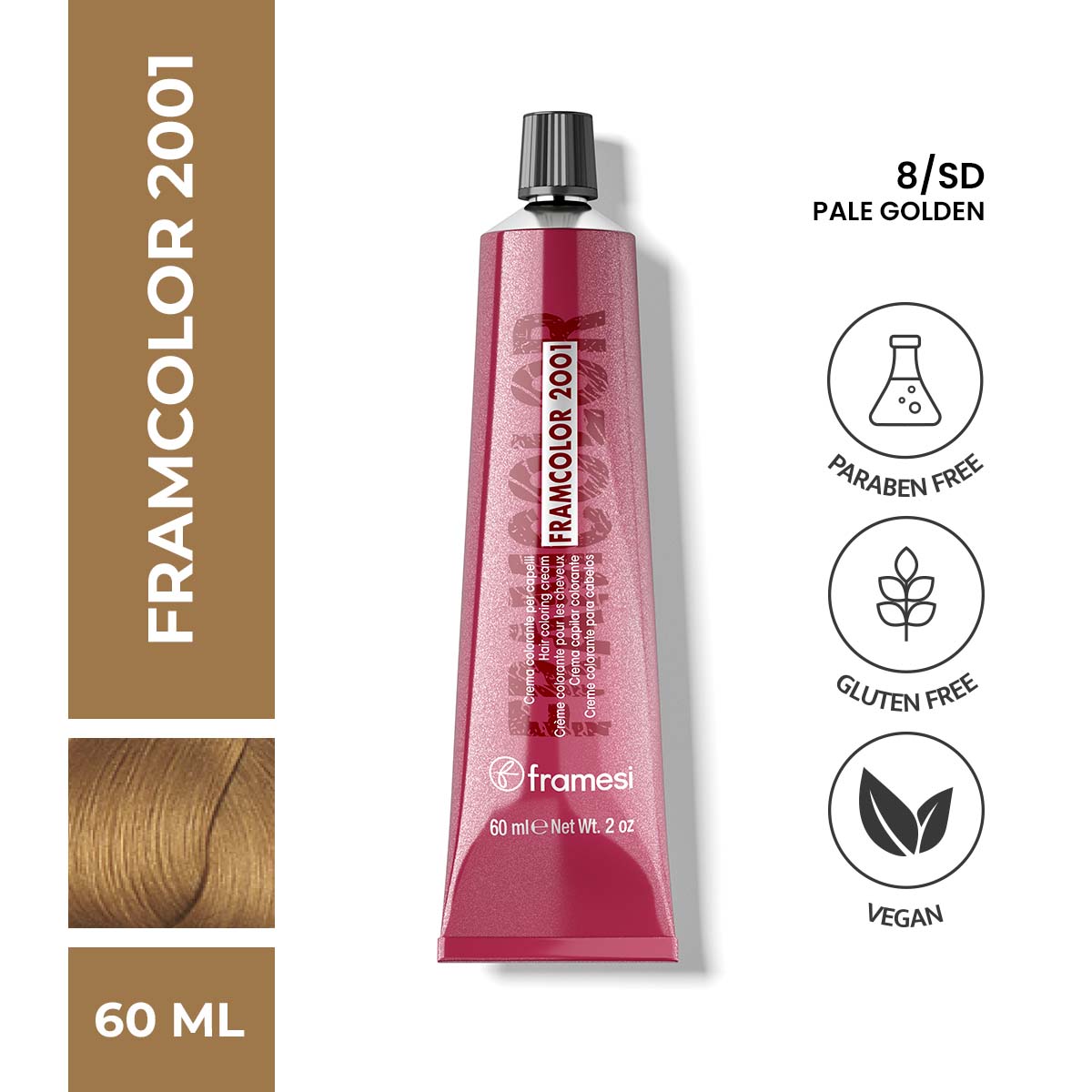 Framesi | FramColor 2001 | 8/SD Pale Golden | Best Price in Pakistan original skincare product Pakistan مرکزی تصویر