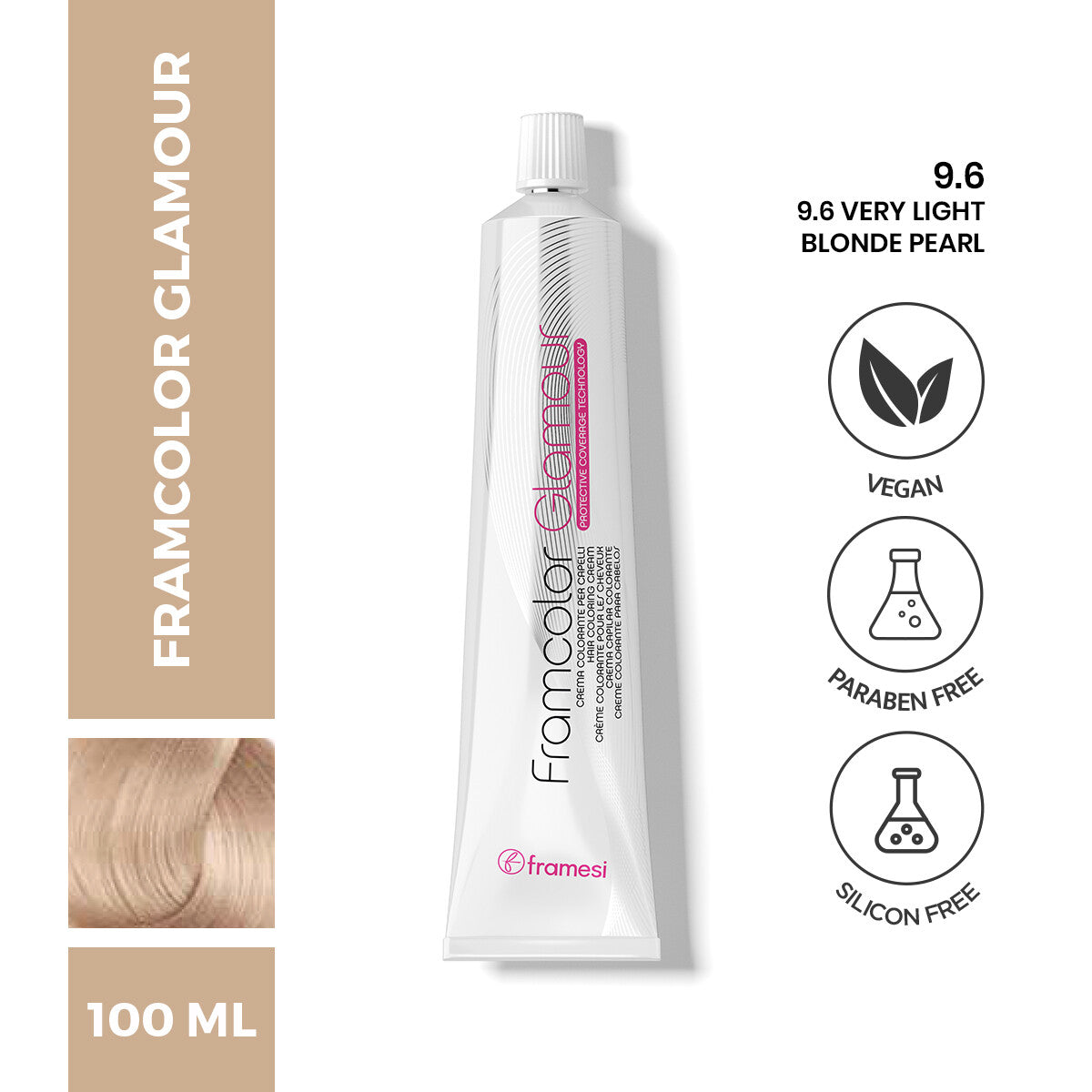 Framesi | FramColor Glamour | 9.6 Very Light Blonde Pearl | Best Price in Pakistan original skincare product Pakistan مرکزی تصویر