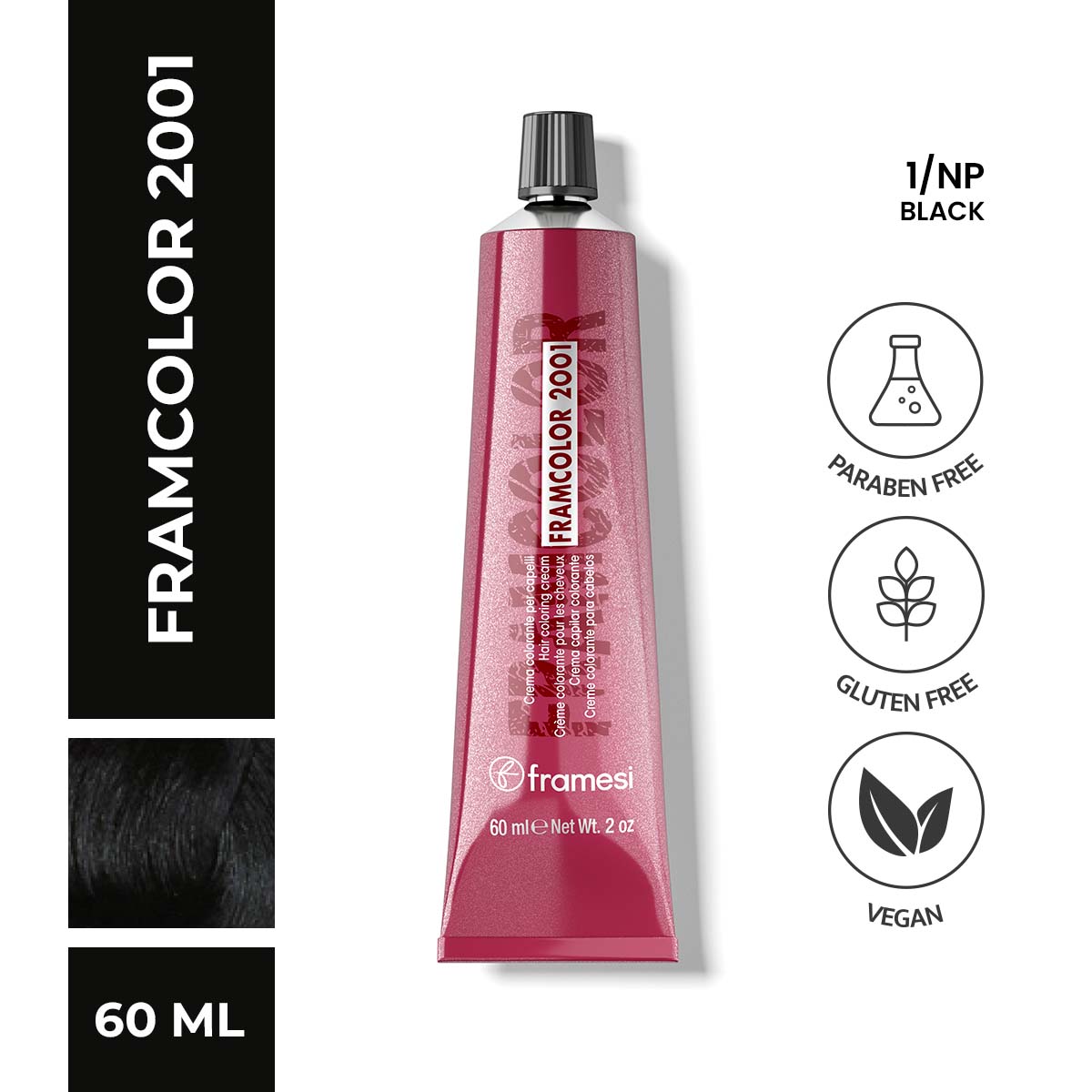 Framesi | FramColor 2001 | 1/NP Black | Best Price in Pakistan original skincare product Pakistan مرکزی تصویر