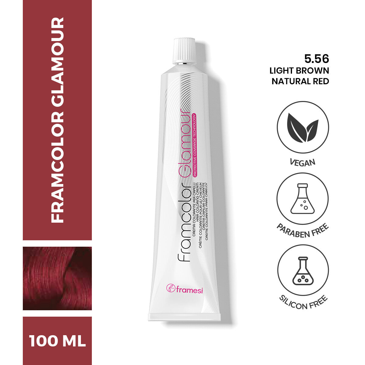 Framesi | FramColor Glamour | 5.56 Light Brown Natural Red | Best Price in Pakistan original skincare product Pakistan مرکزی تصویر