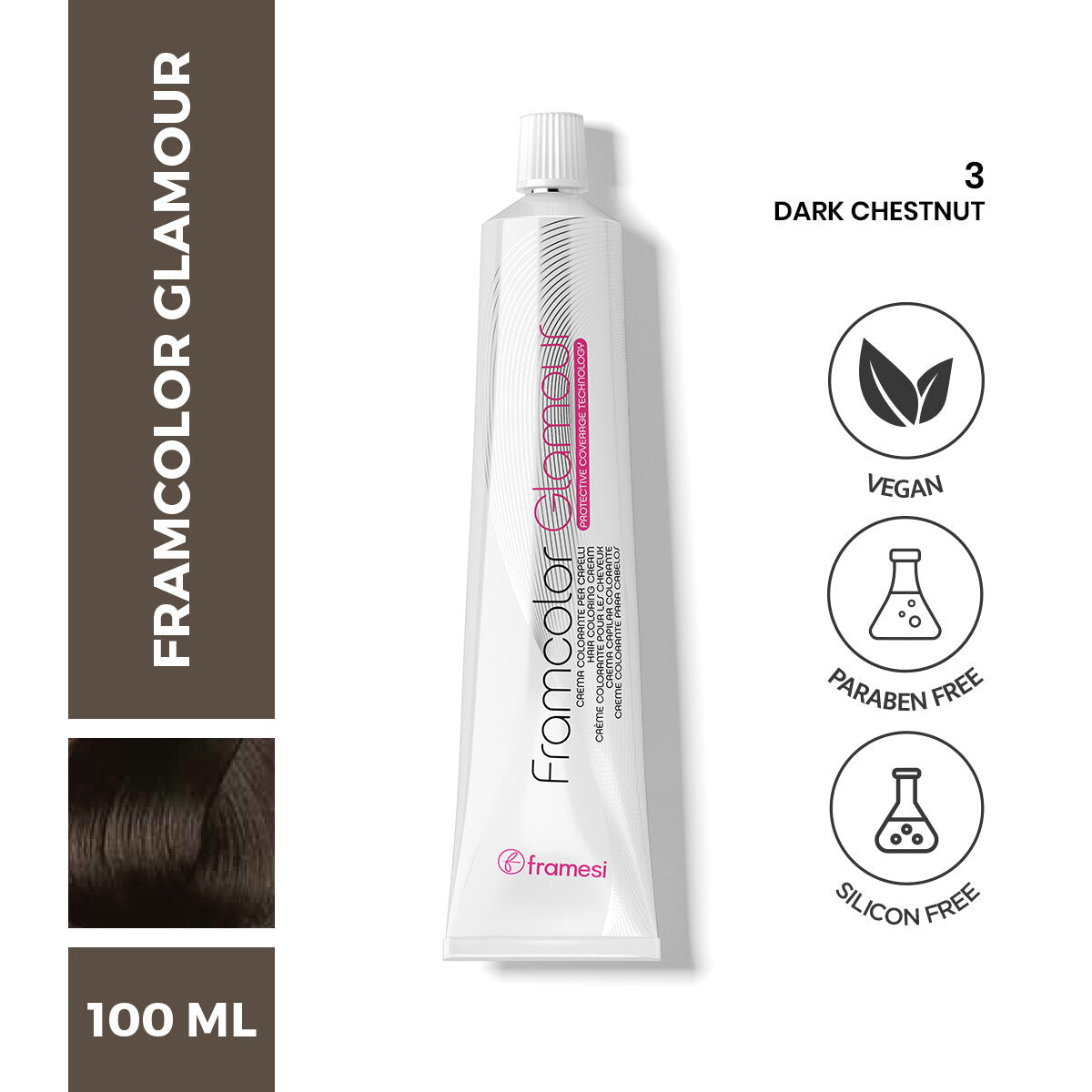 Framesi | FramColor Glamour | 3 Dark Chestnut | Best Price in Pakistan original skincare product Pakistan مرکزی تصویر
