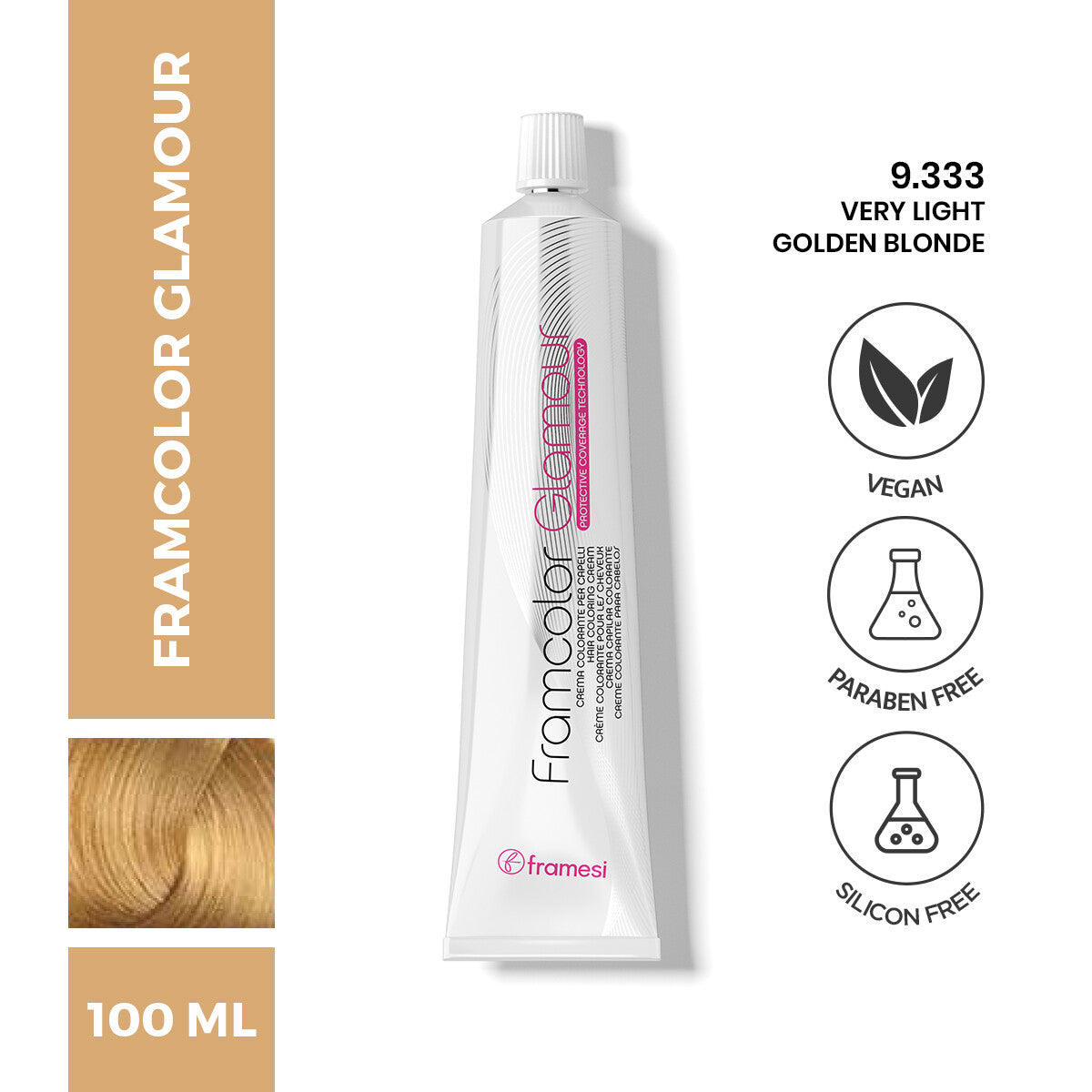 Framesi | FramColor Glamour | 9.333 Very Light Golden Blonde | Best Price in Pakistan original skincare product Pakistan مرکزی تصویر