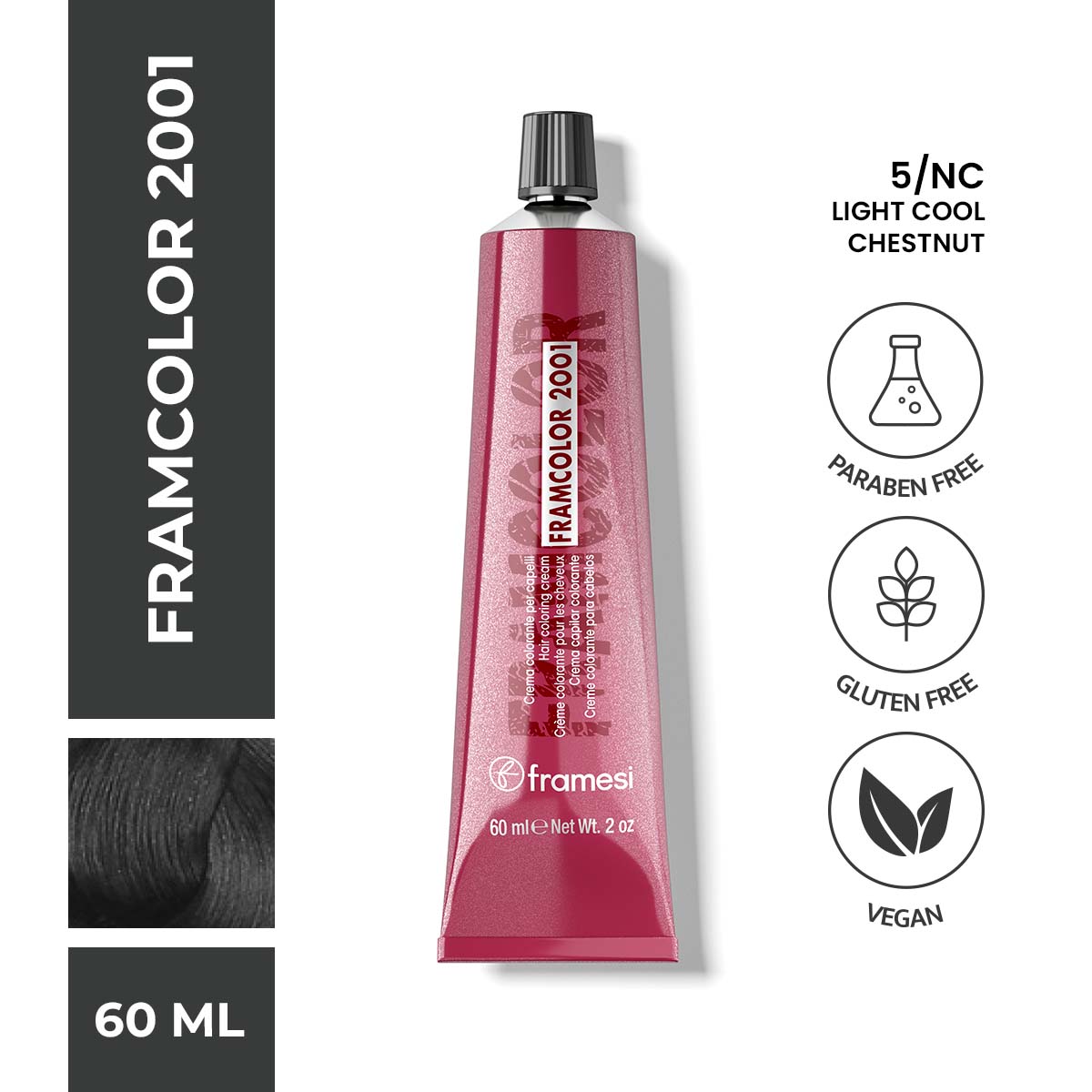 Framesi | FramColor 2001 | 5/NC Light Cool Chestnut | Best Price in Pakistan original skincare product Pakistan مرکزی تصویر