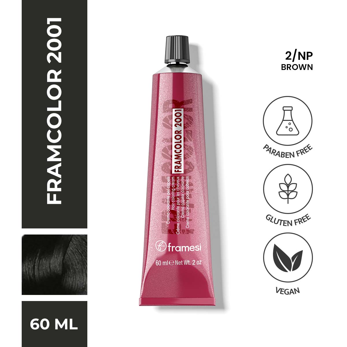 Framesi | FramColor 2001 | 2/NP Brown | Best Price in Pakistan original skincare product Pakistan مرکزی تصویر
