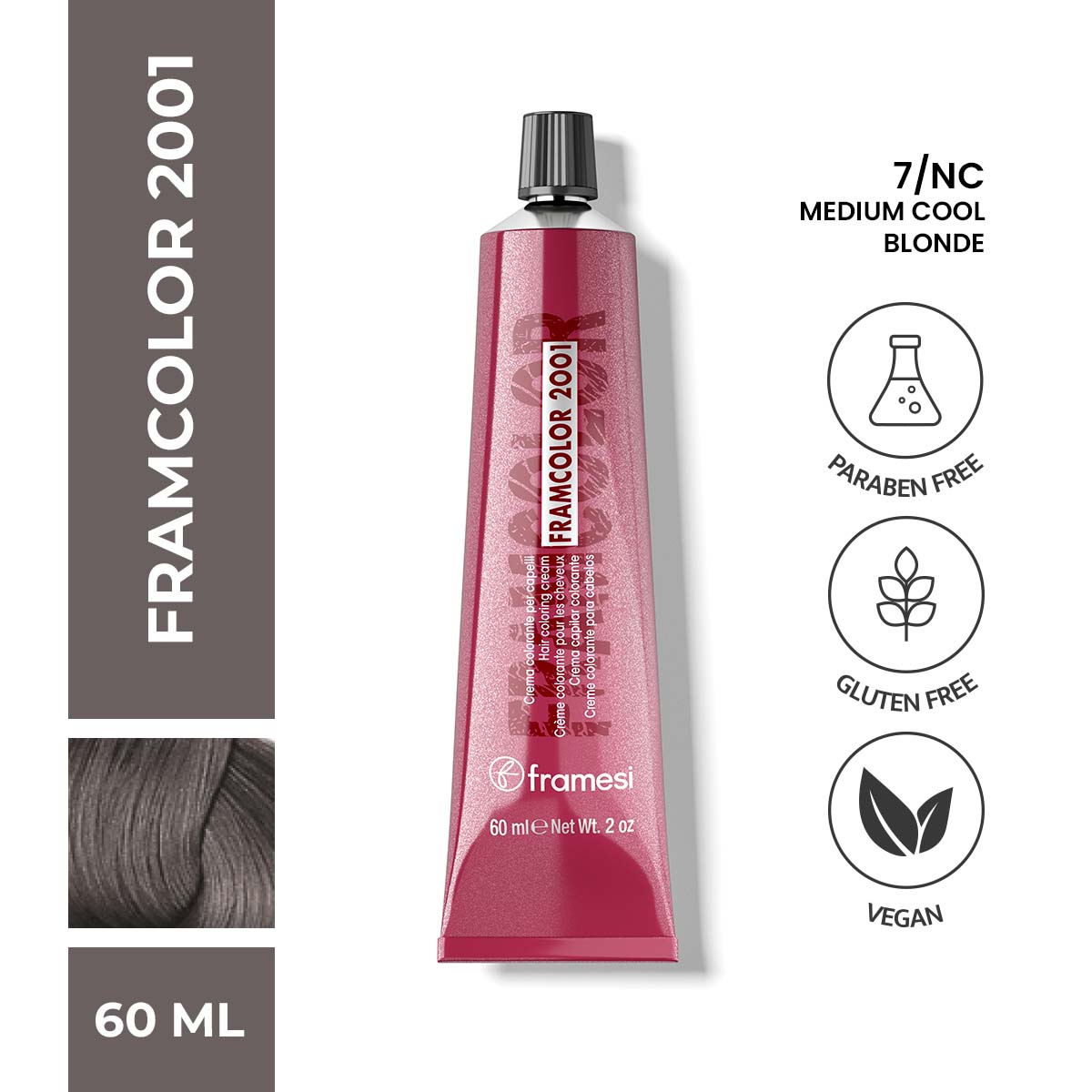 Framesi | FramColor 2001 | 7/NC Medium Cool Blonde | Best Price in Pakistan original skincare product Pakistan