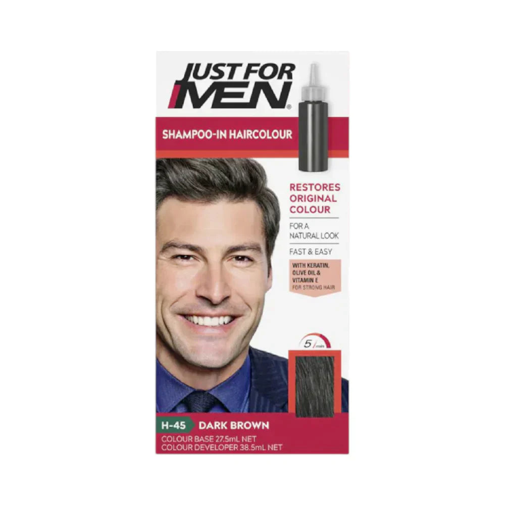 Just For Men Shampoo In Hair colour H-45 Dark Brown | Best Price in Pakistan original skincare product Pakistan Main image