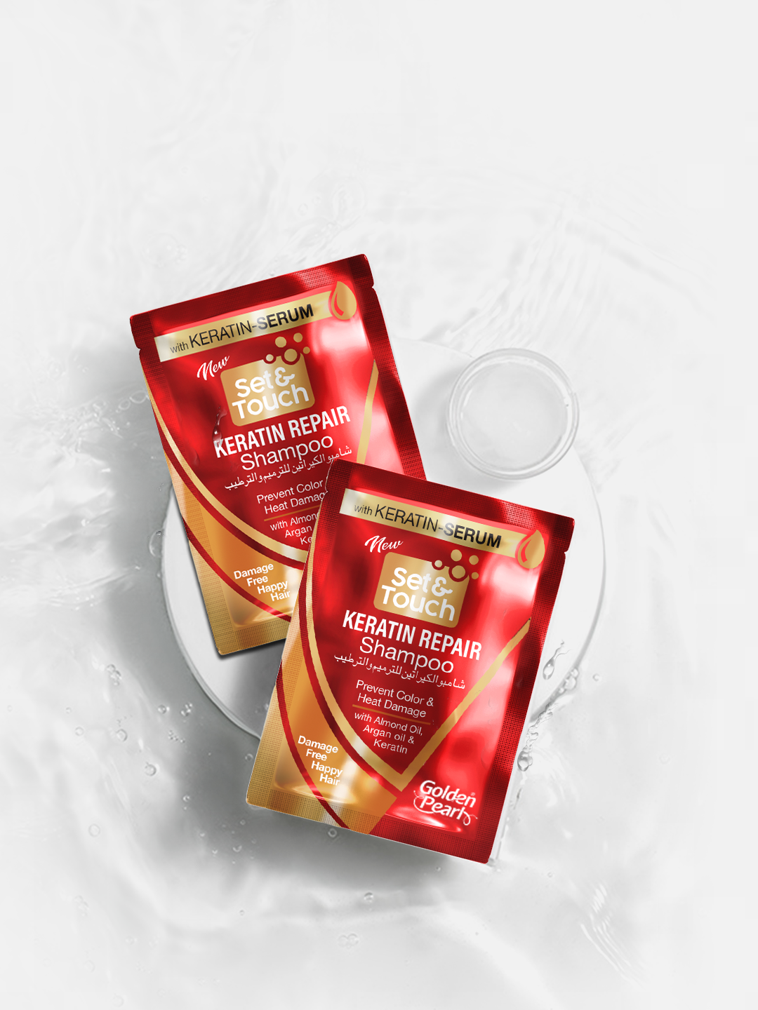 Golden Pearl Set and Touch | Keratin Repair Shampoo | 4ml | Best Price in Pakistan original skincare product Pakistan مرکزی تصویر