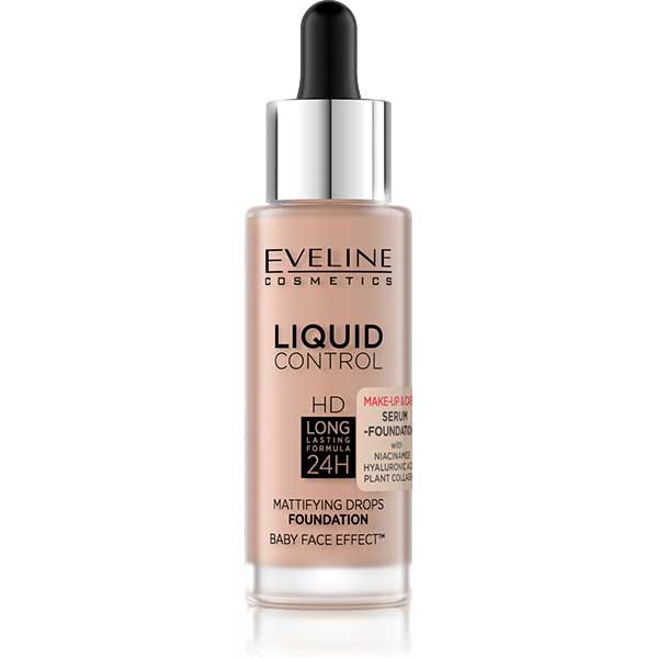 Eveline Liquid Control Foundation With Niacinamide | 35 Natural Beige | Best Price in Pakistan original skincare product Pakistan Main image