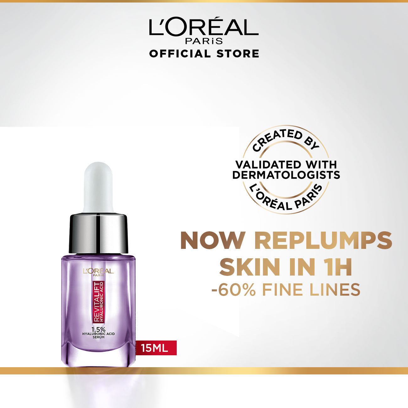 LOreal Paris | Revitalift 1.5% Hyaluronic Acid Face Serum 15 ML | Best Price in Pakistan original skincare product Pakistan Main image