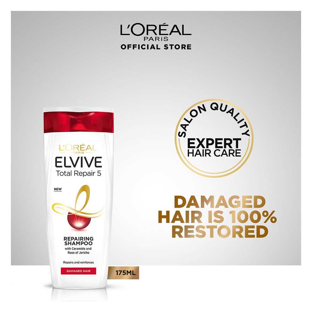 LOreal Paris | Elvive Total Repair 5 Shampoo For Damaged Hair | 175ml | Best Price in Pakistan original skincare product Pakistan Main image