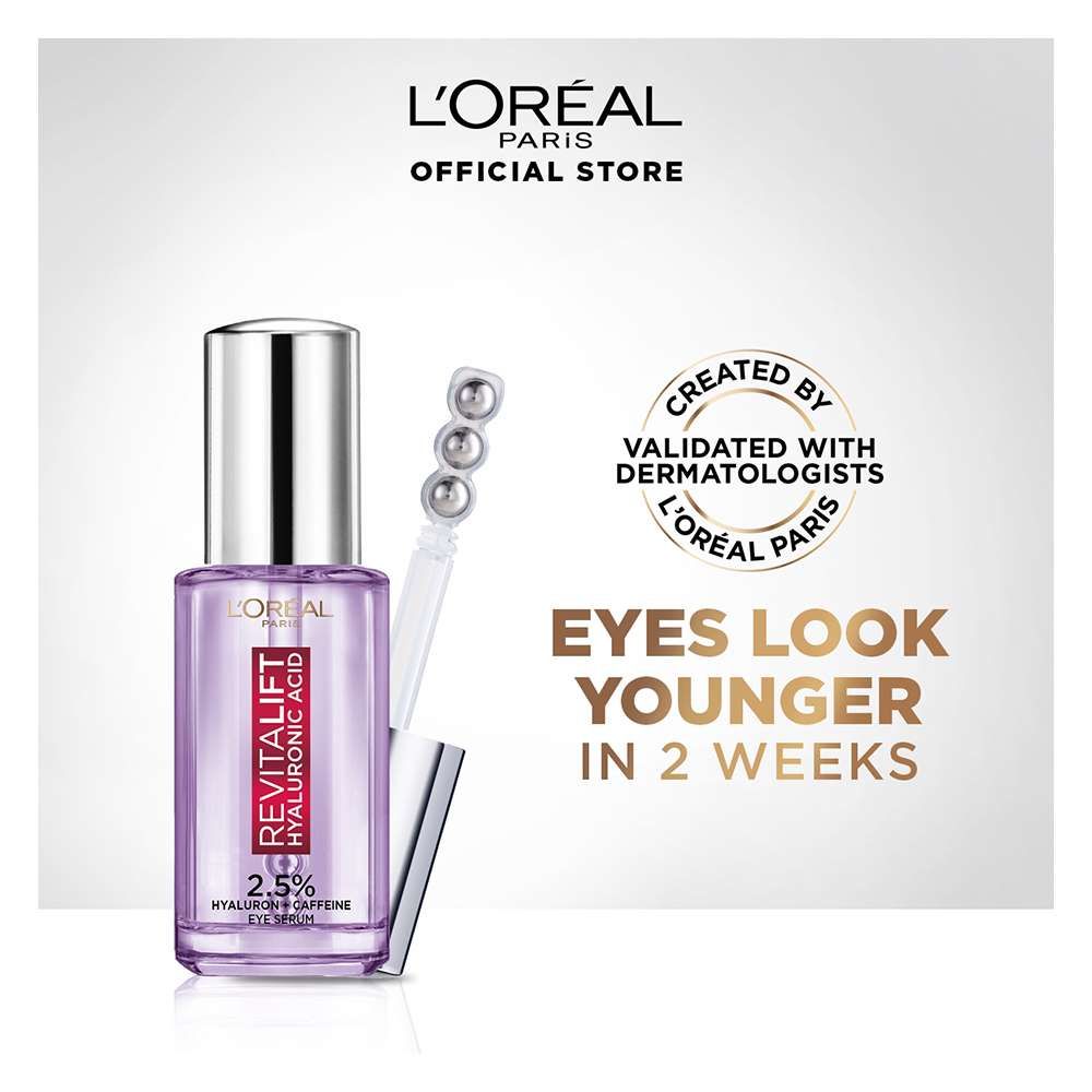 LOreal Paris | Revitalift 1.5% Hyaluronic Acid + 1% Caffeine Eye Serum | 20ml | Best Price in Pakistan original skincare product Pakistan Main image