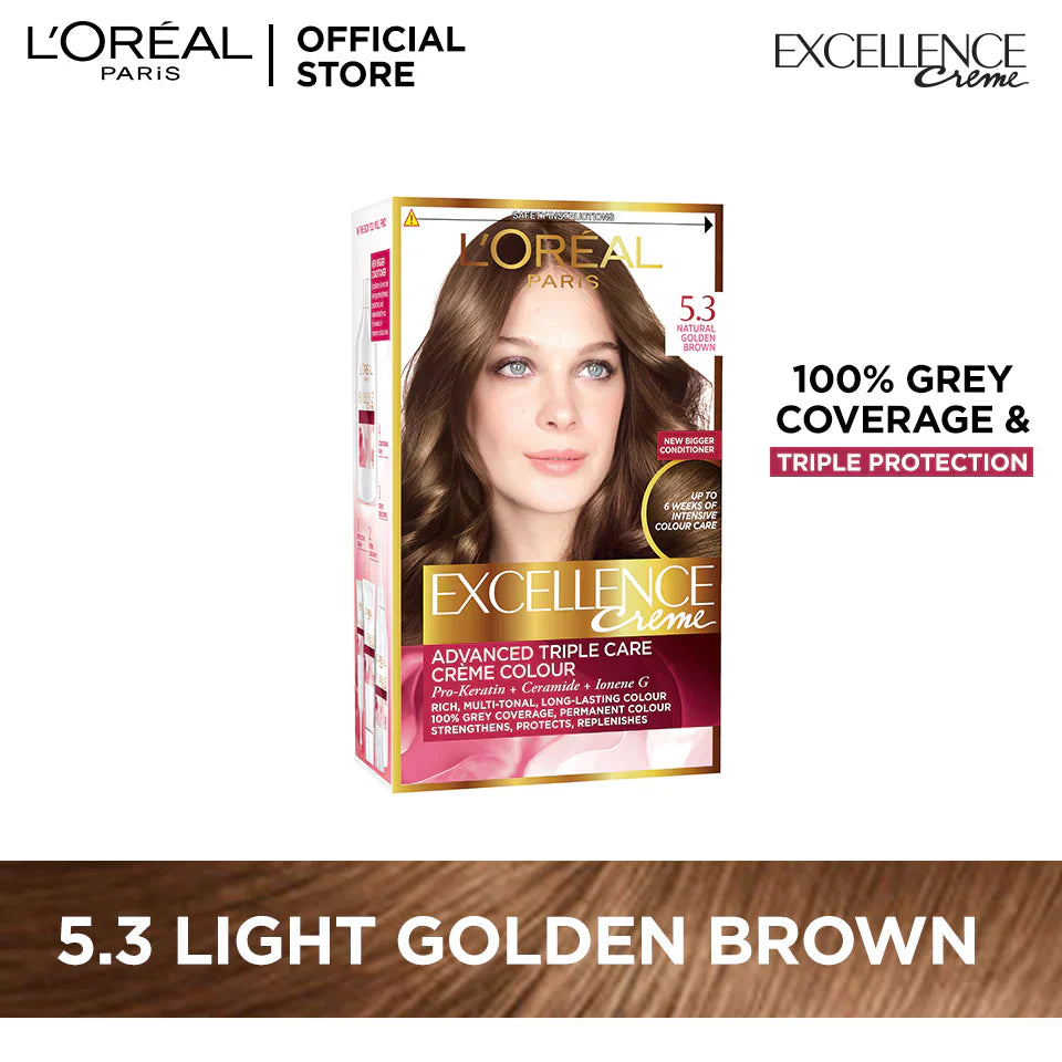 L'Oreal Paris Excellence Creme Hair Colour #5.3 Light Golden Brown | Best Price in Pakistan original skincare product Pakistan Main image