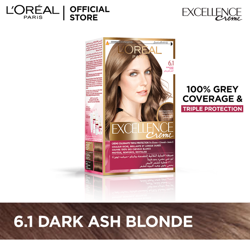 L'Oreal Paris Excellence Creme Hair Colour #6.1 Dark Ash Blonde | Best Price in Pakistan original skincare product Pakistan