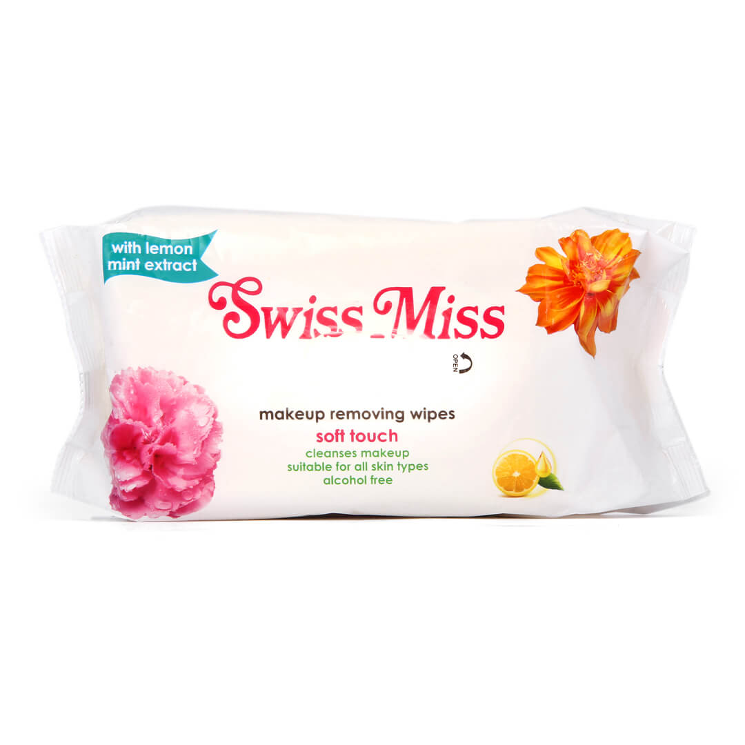 Swiss Miss | Makeup Remover Wipes With Lemon Mint Extract 60 Pcs | Best Price in Pakistan original skincare product Pakistan مرکزی تصویر