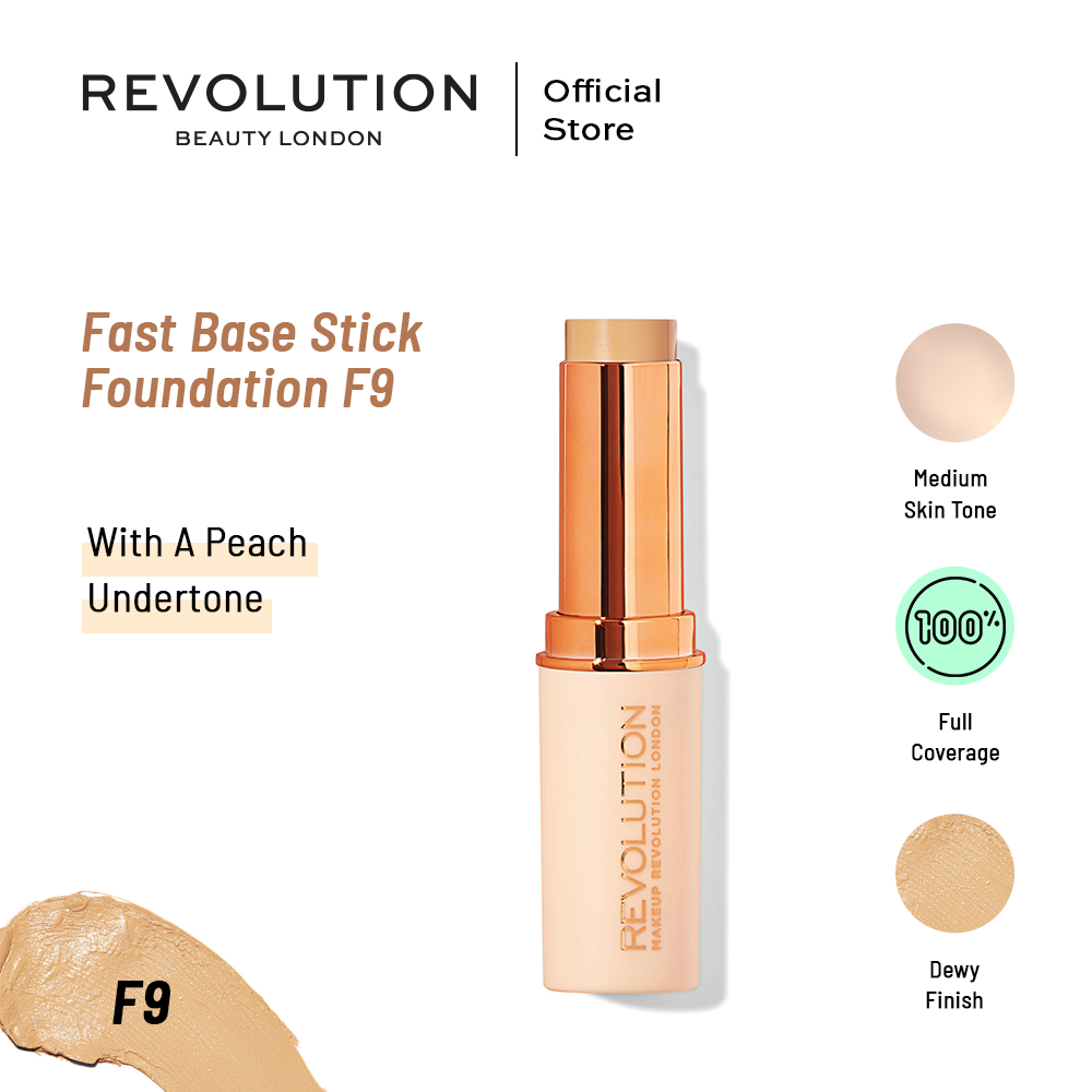 Makeup Revolution Fast Base Stick Foundation | F9 | Best Price in Pakistan original skincare product Pakistan