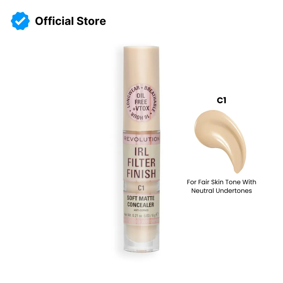 Makeup Revolution IRL Filter 16H Hydrating Full Coverage Concealer | Best Price in Pakistan original skincare product Pakistan