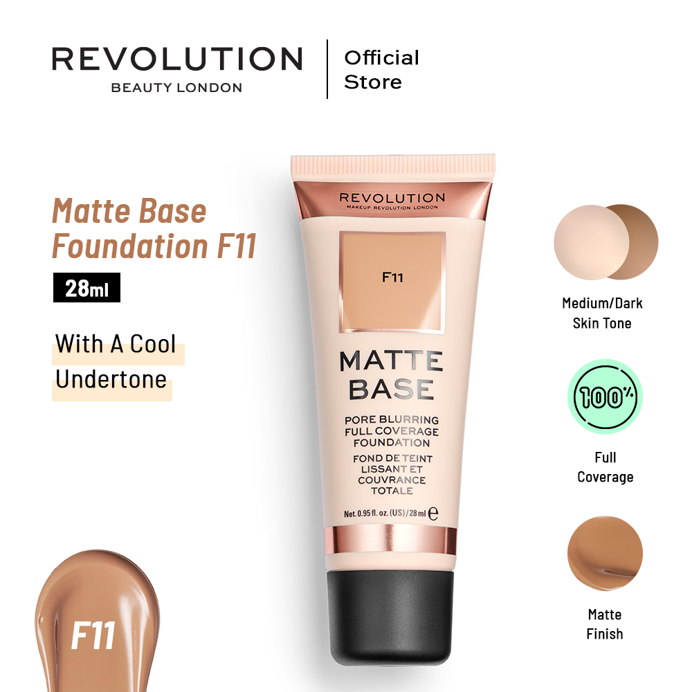 Makeup Revolution Matte Base Foundation F11 28ml | Best Price in Pakistan original skincare product Pakistan Main image