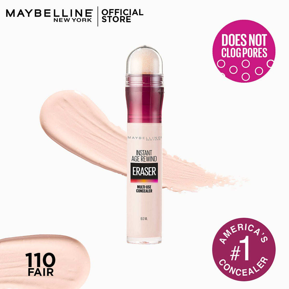 Maybelline | Instant Age Rewind Eraser Dark Circles Treatment Concealer | 110 Fair | Best Price in Pakistan original skincare product Pakistan مرکزی تصویر