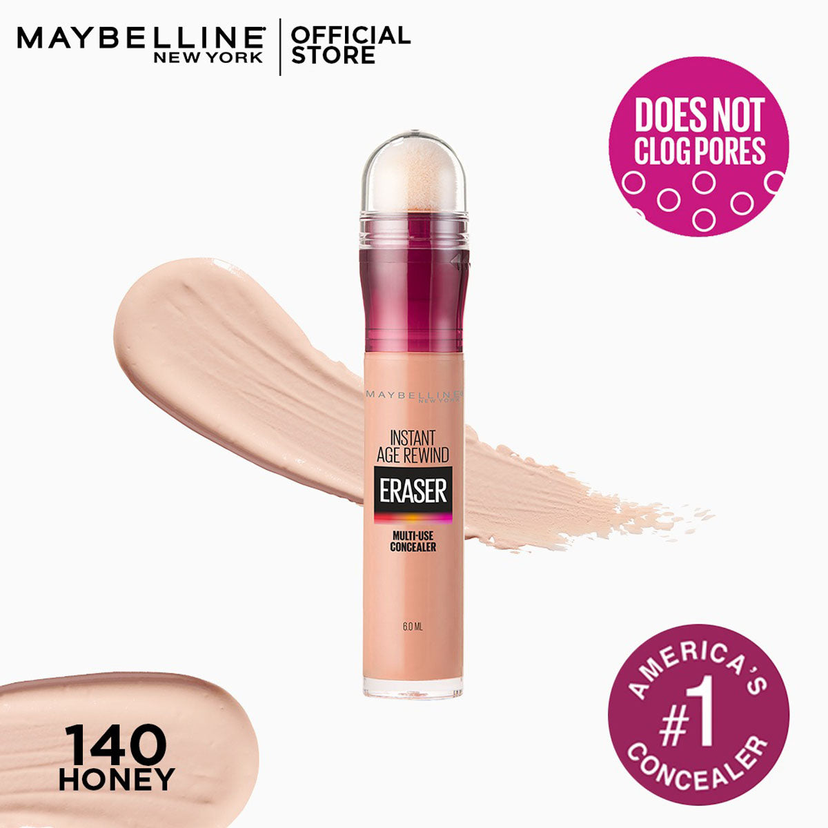 Maybelline | Instant Age Rewind Eraser Dark Circles Treatment Concealer | 140 Honey | Best Price in Pakistan original skincare product Pakistan