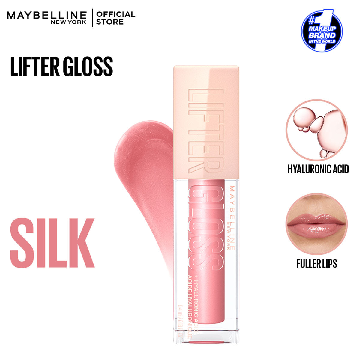 Maybelline | Lifter Gloss Hydrating Lip Gloss | 004 Silk | Best Price in Pakistan original skincare product Pakistan مرکزی تصویر