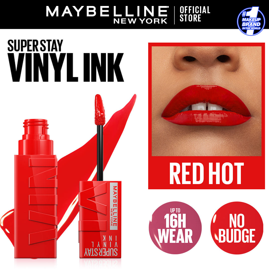 Maybelline | Superstay Vinyl Ink Liquid Lipstick | Red Hot | Best Price in Pakistan original skincare product Pakistan