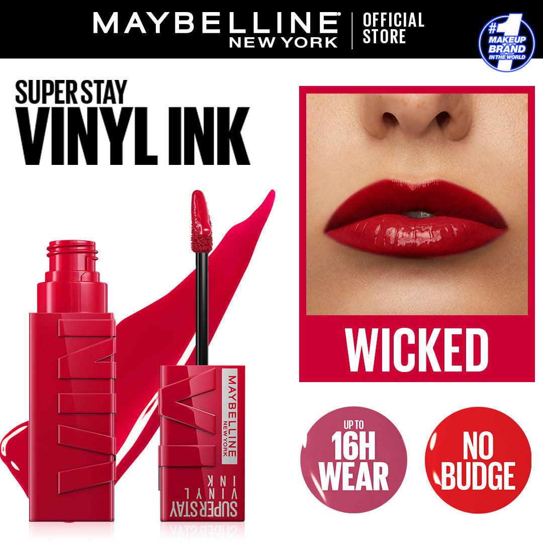 Maybelline | Superstay Vinyl Ink Liquid Lipstick | Wicked | Best Price in Pakistan original skincare product Pakistan مرکزی تصویر