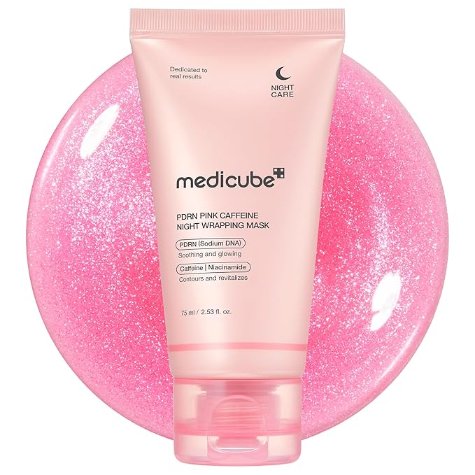 Medicube | PDRN Pink Caffeine Night Wrapping Mask 75ml | Best Price in Pakistan original skincare product Pakistan