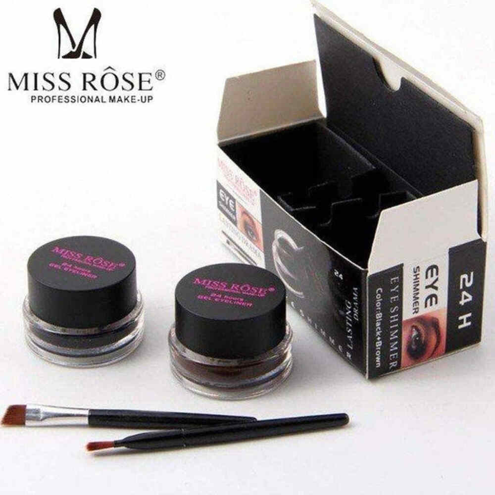 Miss Rose | Eye Shimmer (Kajal & Gel Liner) Black & Brown | Best Price in Pakistan original skincare product Pakistan