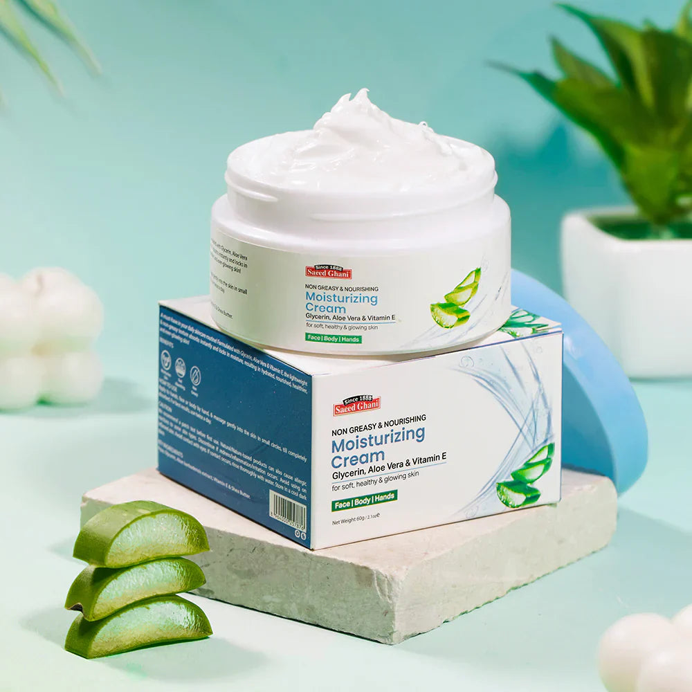 Saeed Ghani | Non Greasy Moisturizing Cream with Aloe Vera, Glycerin & Vitamin E | Best Price in Pakistan original skincare product Pakistan Main image