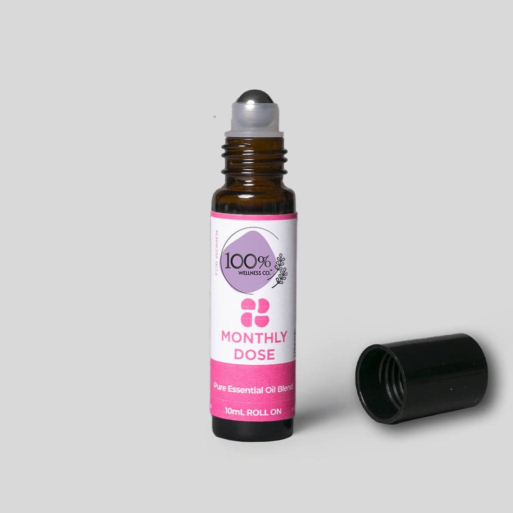 100% Wellness Co Monthly Dose Essential Oil Roll-on Blend | Best Price in Pakistan original skincare product Pakistan مرکزی تصویر