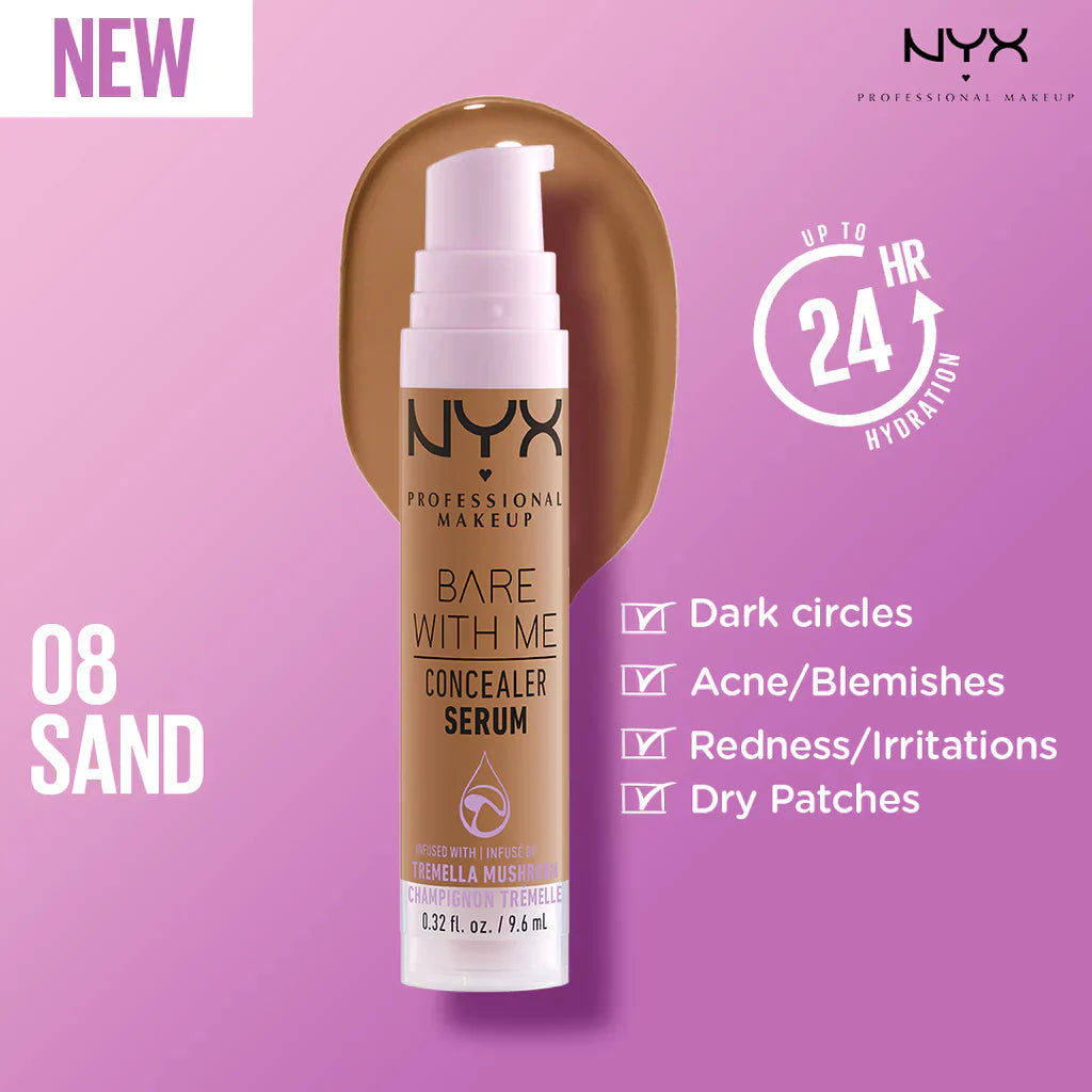 NYX | Bare With Me Concealer Serum | 08 Sand | Best Price in Pakistan original skincare product Pakistan مرکزی تصویر