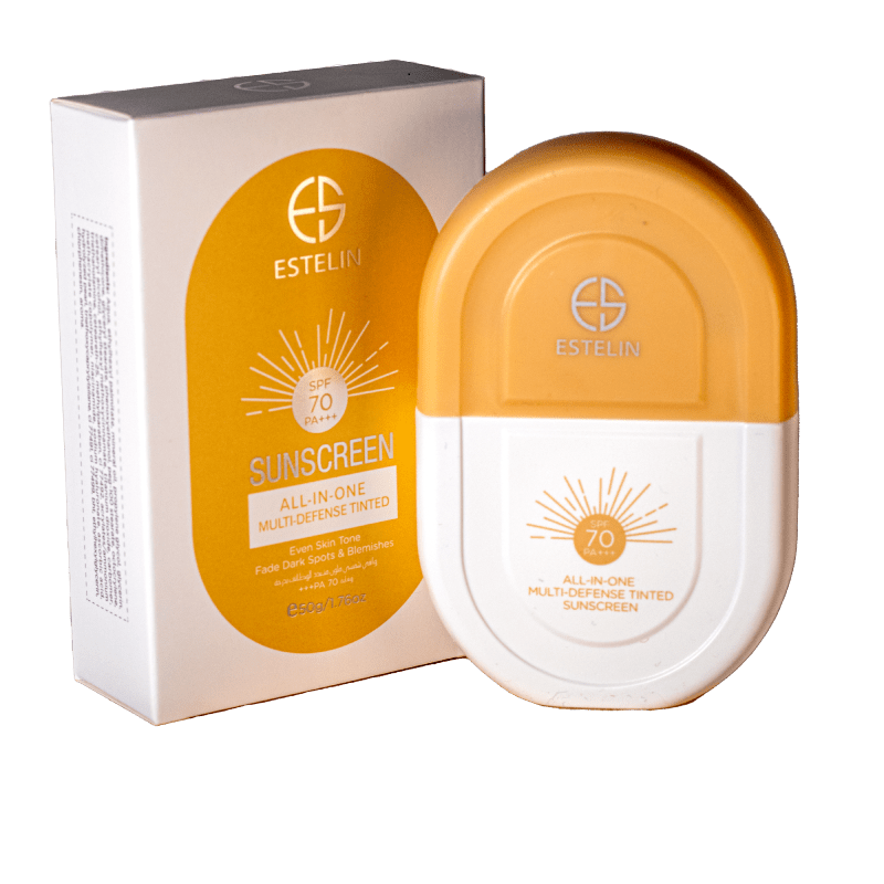 Estelin | All In One Multi Defense Tinted Sunscreen Spf 70 Pa+++ 50G | Best Price in Pakistan original skincare product Pakistan