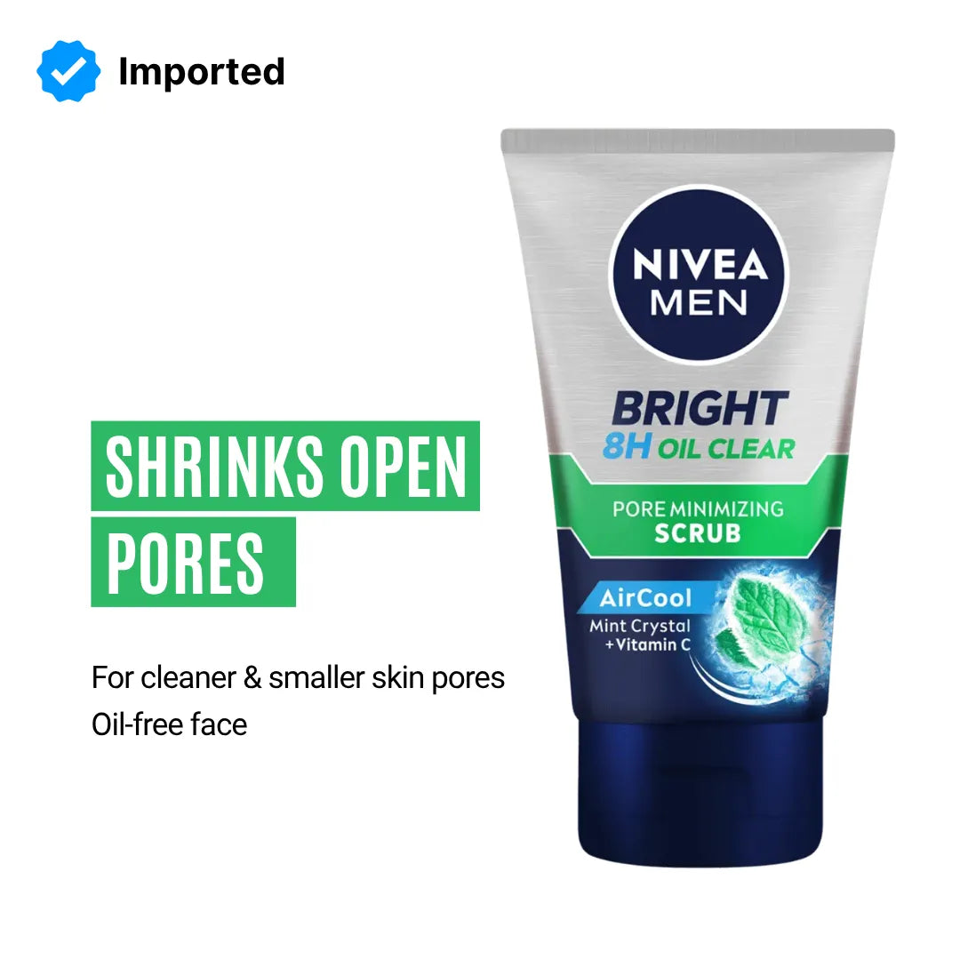 Nivea Men Bright 8H Oil Clear Pore Minimizing Foam | 100ml | Best Price in Pakistan original skincare product Pakistan Main image
