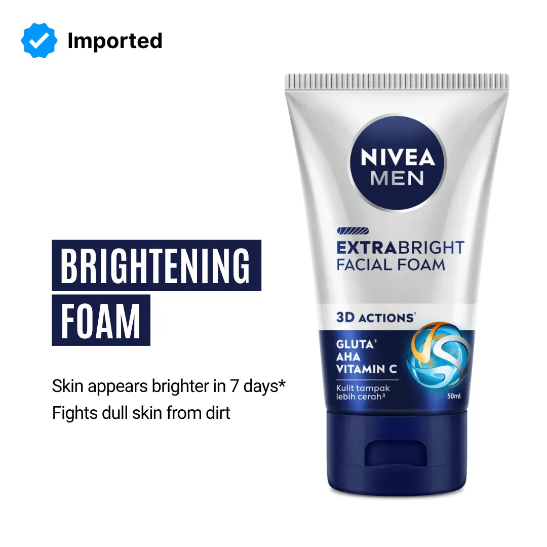Nivea Men Extra Bright Facial Foam | 100ml | Best Price in Pakistan original skincare product Pakistan Main image