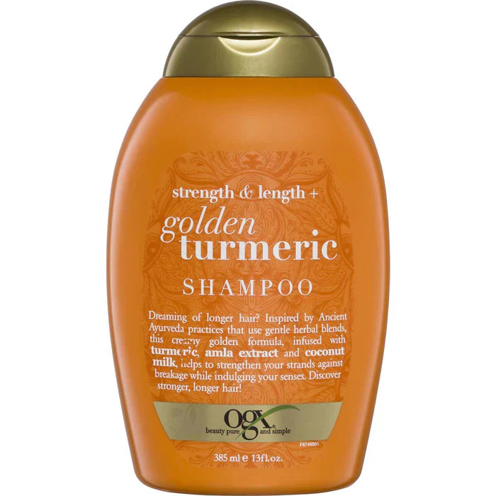 OGX | Strength & Length Golden Turmeric Shampoo | 385ml | Best Price in Pakistan original skincare product Pakistan مرکزی تصویر
