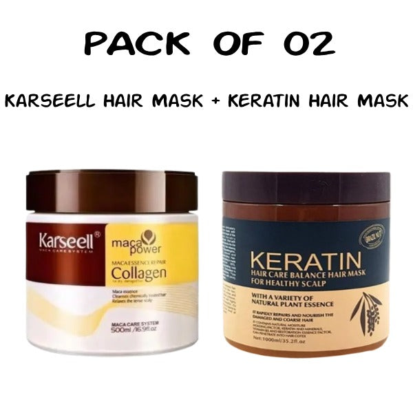 Pack of 2 Karseell Hair Mask & Keratin Treatment Main image