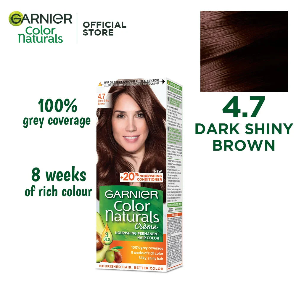 Garnier Color Naturals | 4.7 Dark Shiny Brown | Best Price in Pakistan original skincare product Pakistan