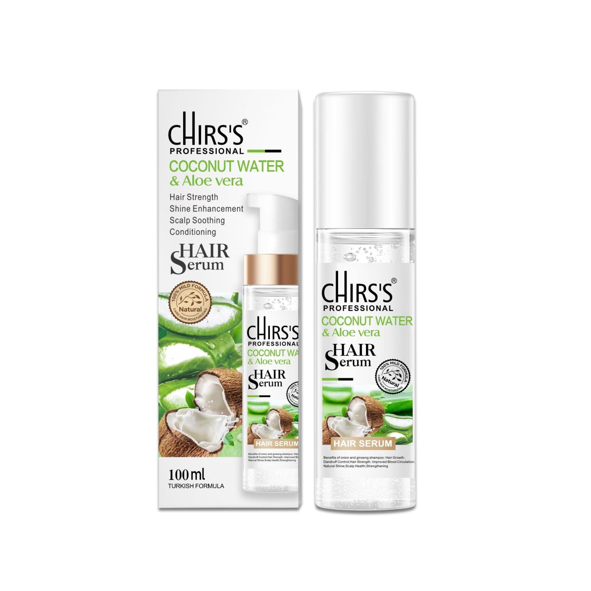 Chirs's | Coconut Water & Aloe Vera Hair Serum | 100ml | Best Price in Pakistan original skincare product Pakistan