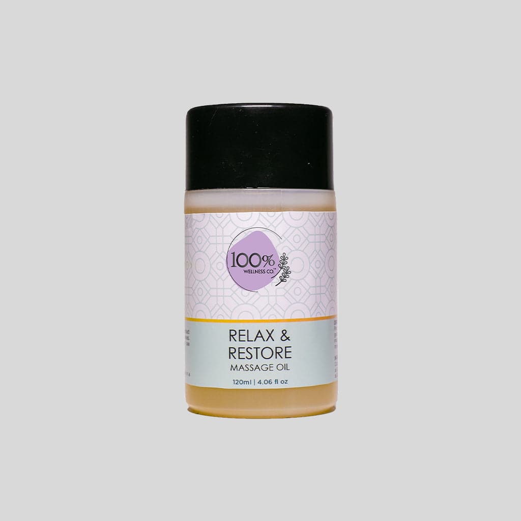 100% Wellness Co Relax & Restore Massage Oil | Best Price in Pakistan original skincare product Pakistan
