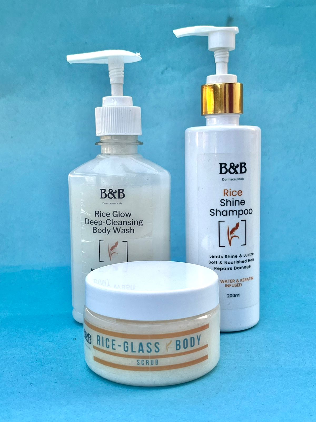 B&B Derma | Rice-Glass Hair & Body Kit | Best Price in Pakistan original skincare product Pakistan مرکزی تصویر