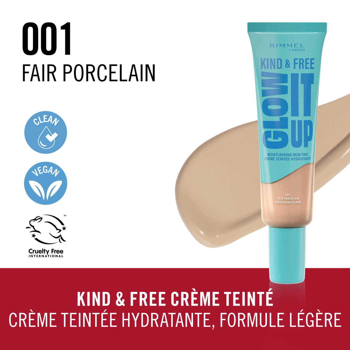 Rimmel London | Kind & Free Glow It Up Moisturizing Skin Tint | 001 Fair Porcelain | Best Price in Pakistan original skincare product Pakistan Main image