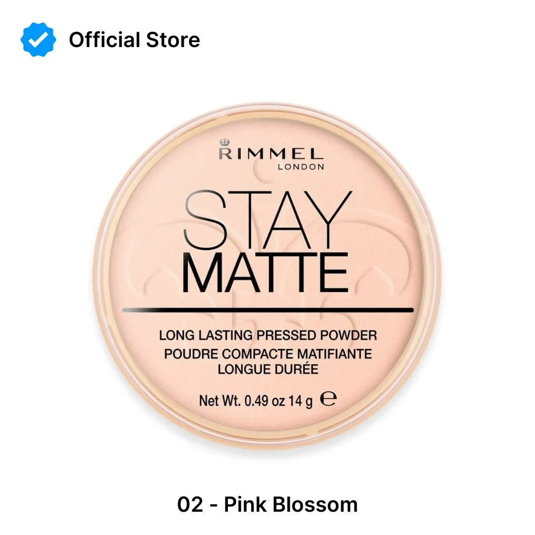 Rimmel  Stay Matte Pressed Powder | 02 Pink Blossom | Best Price in Pakistan original skincare product Pakistan مرکزی تصویر