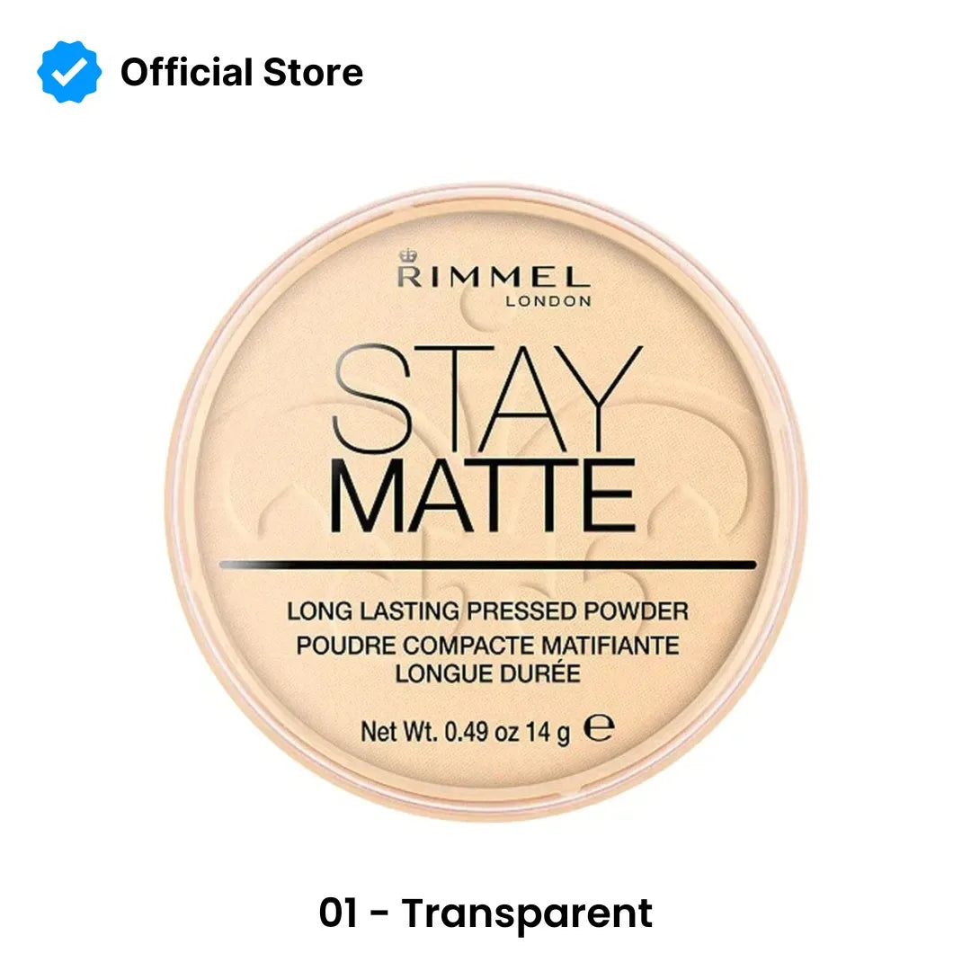 Rimmel Stay Matte Pressed Powder | 1 Transparent | Best Price in Pakistan original skincare product Pakistan مرکزی تصویر