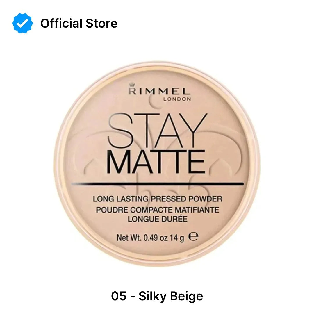 Rimmel Stay Matte Pressed Powder | 5 Silky Beige | Best Price in Pakistan original skincare product Pakistan مرکزی تصویر