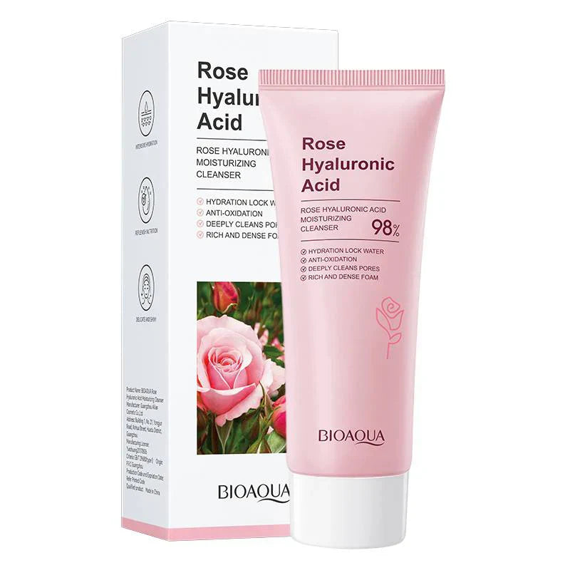 Bioaqua | Rose Hyaluronic Acid Moisturizing Oil Control Facial Cleanser 100g | Best Price in Pakistan original skincare product Pakistan Main image