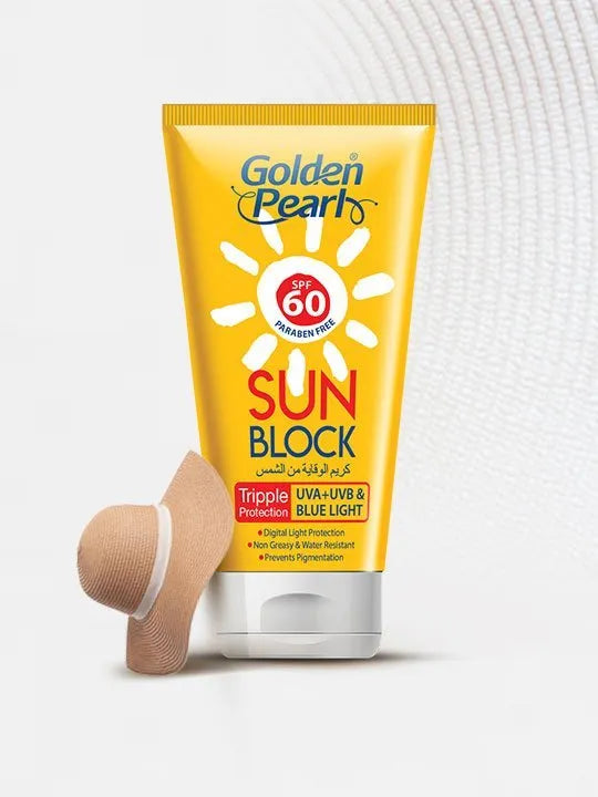 Golden Pearl Sun Block SPF 60 | 120ml | Best Price in Pakistan original skincare product Pakistan
