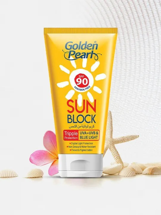 Golden Pearl Sun Block SPF 90 | 120ml | Best Price in Pakistan original skincare product Pakistan Main image