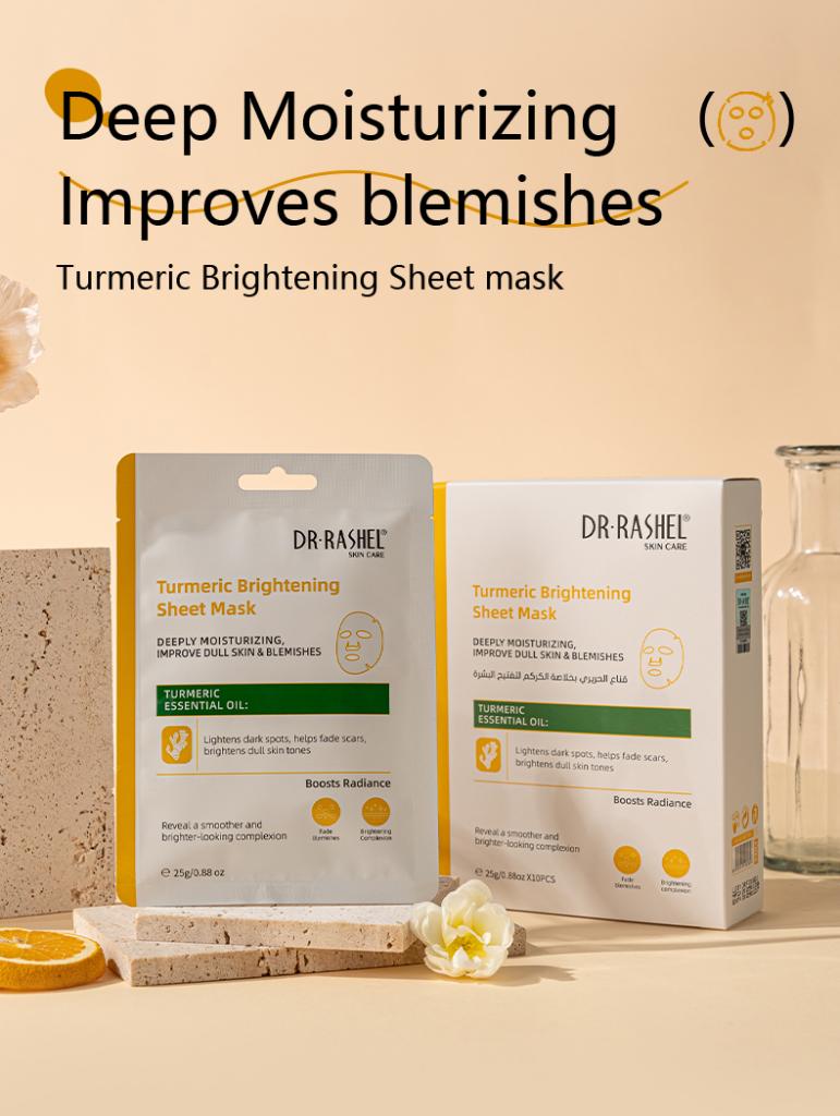 Dr Rashel | Turmeric Brightening Sheet Mask | Best Price in Pakistan original skincare product Pakistan Main image