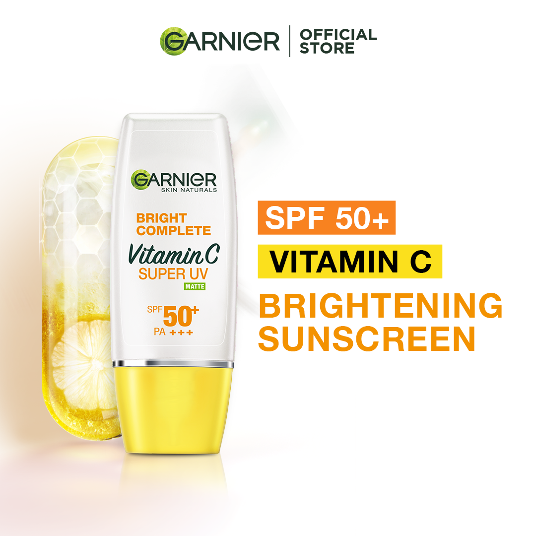 Garnier Bright Complete Vitamin C Super UV Matte Sunscreen SPF50+ | 30ML | Best Price in Pakistan original skincare product Pakistan