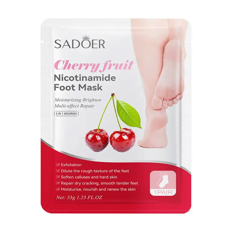 Sadoer | 5 in 1 Nourish Cherry Fruit Nicotinamide Foot Mask | 35G | Best Price in Pakistan original skincare product Pakistan